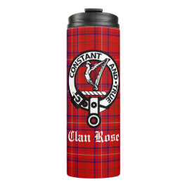 Clan Roos Crest Badge en Tartan Thermosbeker