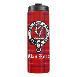 Clan Roos Crest Badge en Tartan Thermosbeker
