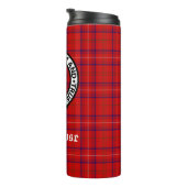 Clan Roos Crest Badge en Tartan Thermosbeker (Geroteerd rechts)