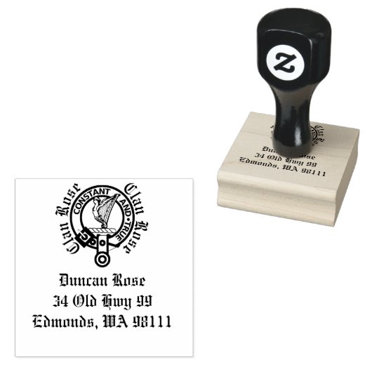 Clan Roos Crest Badge Rubberstempel (Gestempeld)