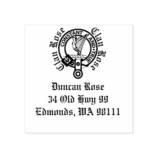 Clan Roos Crest Badge  Rubberstempel (Afrduk)