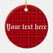 Clan Roos Crest en Tartan Op maat gesneden Keramisch Ornament (Achterkant)