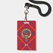 Clan Roos Crest over Tartan Badge (Voorkant met koord)
