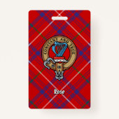 Clan Roos Crest over Tartan Badge (Voorkant)