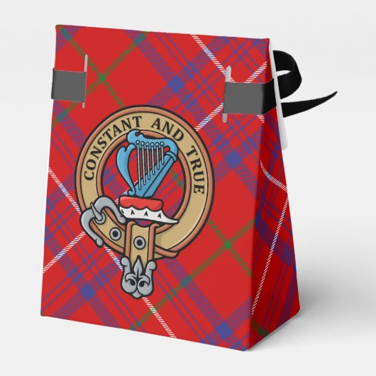 Clan Roos Crest over Tartan Bedankdoosjes (Achterkant)