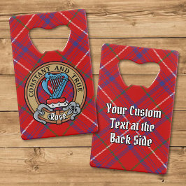 Clan Roos Crest over Tartan Creditkaart Flessenopener
