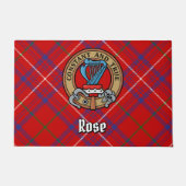 Clan Roos Crest over Tartan Deurmat (Voorkant)
