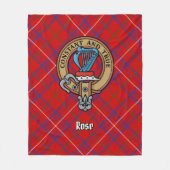 Clan Roos Crest over Tartan Fleece Deken (Voorkant)