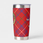 Clan Roos Crest over Tartan Geïsoleerde Drinkbeker (Links)