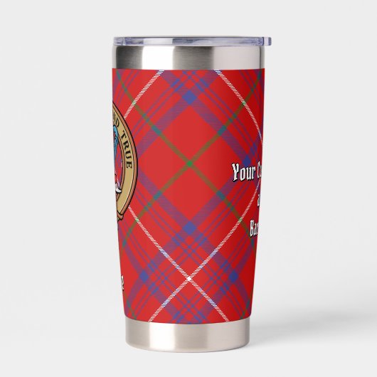 Clan Roos Crest over Tartan Geïsoleerde Drinkbeker (Links)