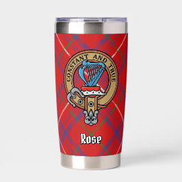 Clan Roos Crest over Tartan Geïsoleerde Drinkbeker