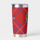 Clan Roos Crest over Tartan Geïsoleerde Drinkbeker (Rechts)