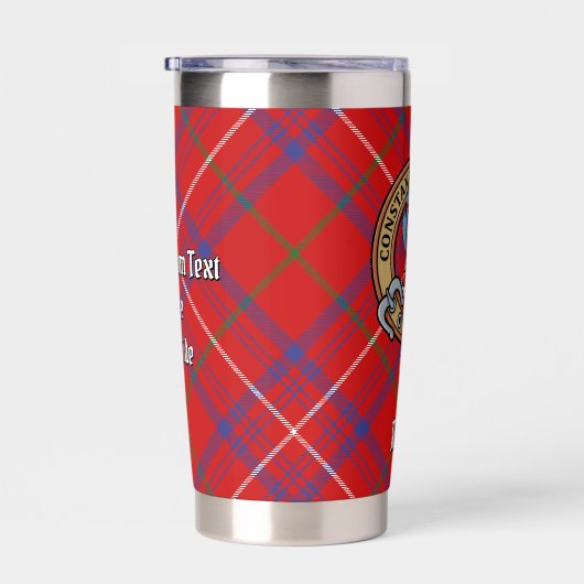 Clan Roos Crest over Tartan Geïsoleerde Drinkbeker (Rechts)