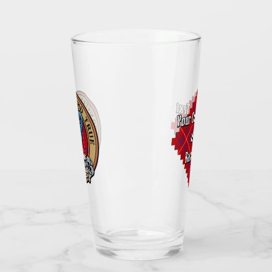 Clan Roos Crest over Tartan Glas (Links)