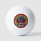Clan Roos Crest over Tartan Golfballen (Voorkant)
