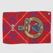 Clan Roos Crest over Tartan Golfhanddoek (Horizontaal)