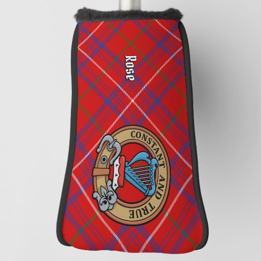 Clan Roos Crest over Tartan Golfheadcover (Draai 90)