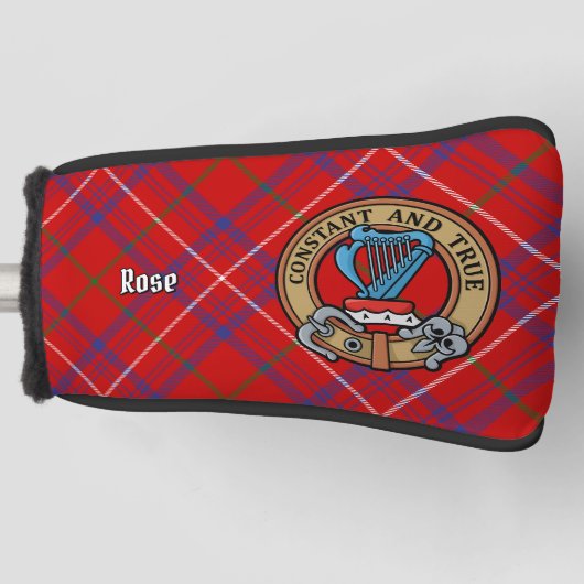 Clan Roos Crest over Tartan Golfheadcover (Voorkant)