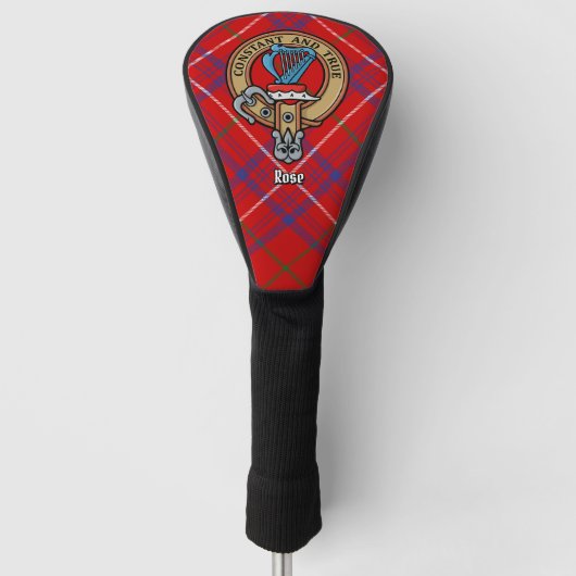 Clan Roos Crest over Tartan Golfheadcover (Voorkant)