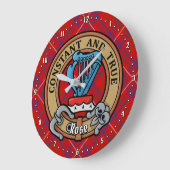 Clan Roos Crest over Tartan Grote Klok (Hoek)