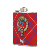 Clan Roos Crest over Tartan Heupfles (Links)