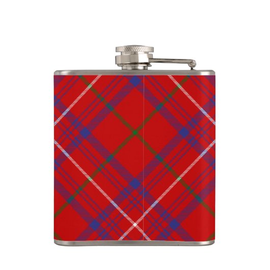 Clan Roos Crest over Tartan Heupfles (Achterkant)