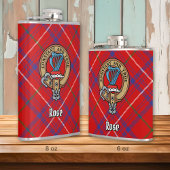 Clan Roos Crest over Tartan Heupfles