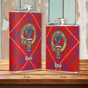 Clan Roos Crest over Tartan Heupfles