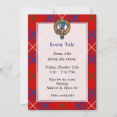 Clan Roos Crest over Tartan Kaart (Voorkant)