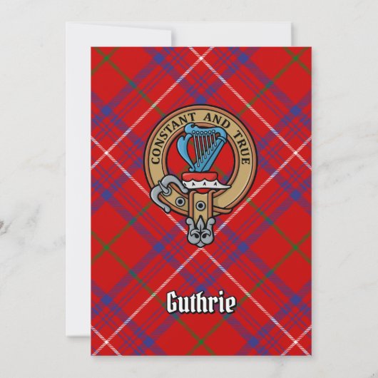 Clan Roos Crest over Tartan Kaart (Achterkant)