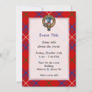 Clan Roos Crest over Tartan Kaart