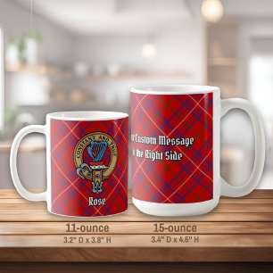 Clan Roos Crest over Tartan Koffiemok