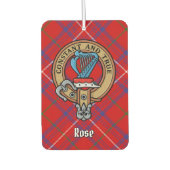 Clan Roos Crest over Tartan Luchtverfrisser (Voorkant)