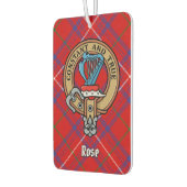 Clan Roos Crest over Tartan Luchtverfrisser (Links)