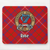Clan Roos Crest over Tartan Muismat (Voorkant)