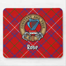Clan Roos Crest over Tartan Muismat