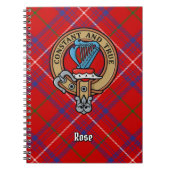 Clan Roos Crest over Tartan Notitieboek (Voorkant)