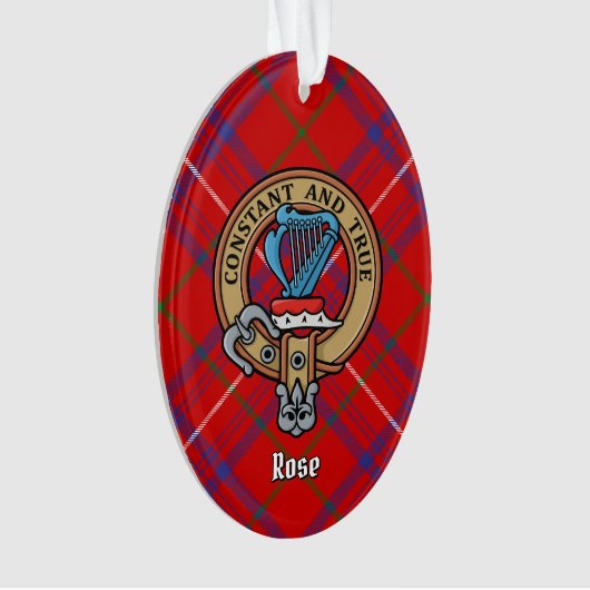 Clan Roos Crest over Tartan Ornament (voorkant)