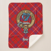 Clan Roos Crest over Tartan Sherpa Deken (Voorkant)