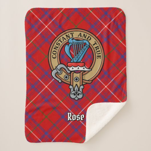 Clan Roos Crest over Tartan Sherpa Deken (Voorkant)