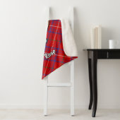 Clan Roos Crest over Tartan Sherpa Deken (In situ)
