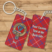 Clan Roos Crest over Tartan Sleutelhanger