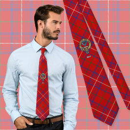 Clan Roos Crest over Tartan Stropdas