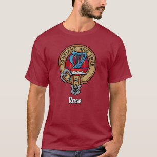 Clan Roos Crest over Tartan T-shirt