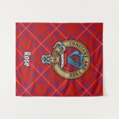Clan Roos Crest over Tartan Wandkleed (Voorkant (horizontaal))