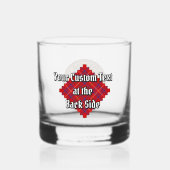 Clan Roos Crest over Tartan Whisky Glas (Achterkant)
