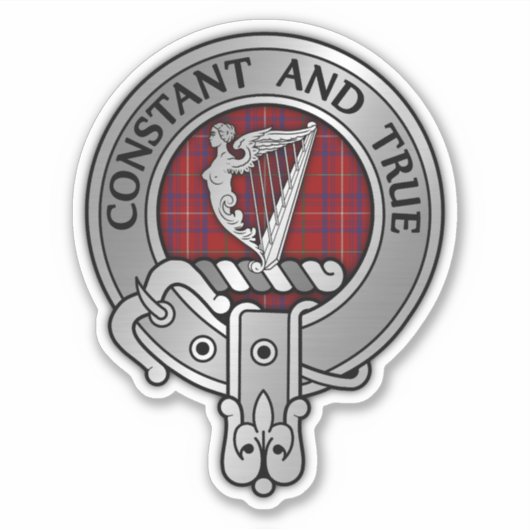 Clan Roos Crest & Tartan Sticker (Voorkant)
