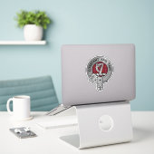 Clan Roos Crest & Tartan Sticker (Laptop op bureau)