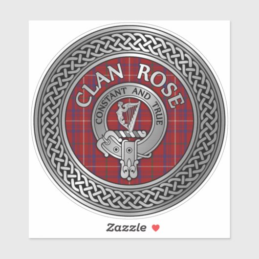 Clan Roos Crest & Tartan Sticker (Vel)