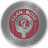 Clan Roos Crest & Tartan Sticker (Voorkant)